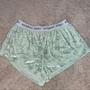Victorias Secret pj shorts, velvet teal, great condition.